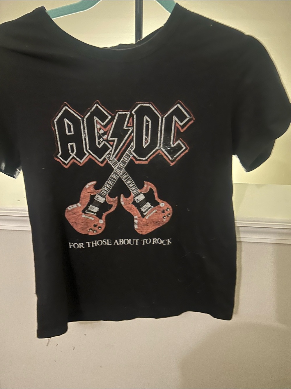 AC/DC Black Graphic women’s Tee - For Those About To Rock size small